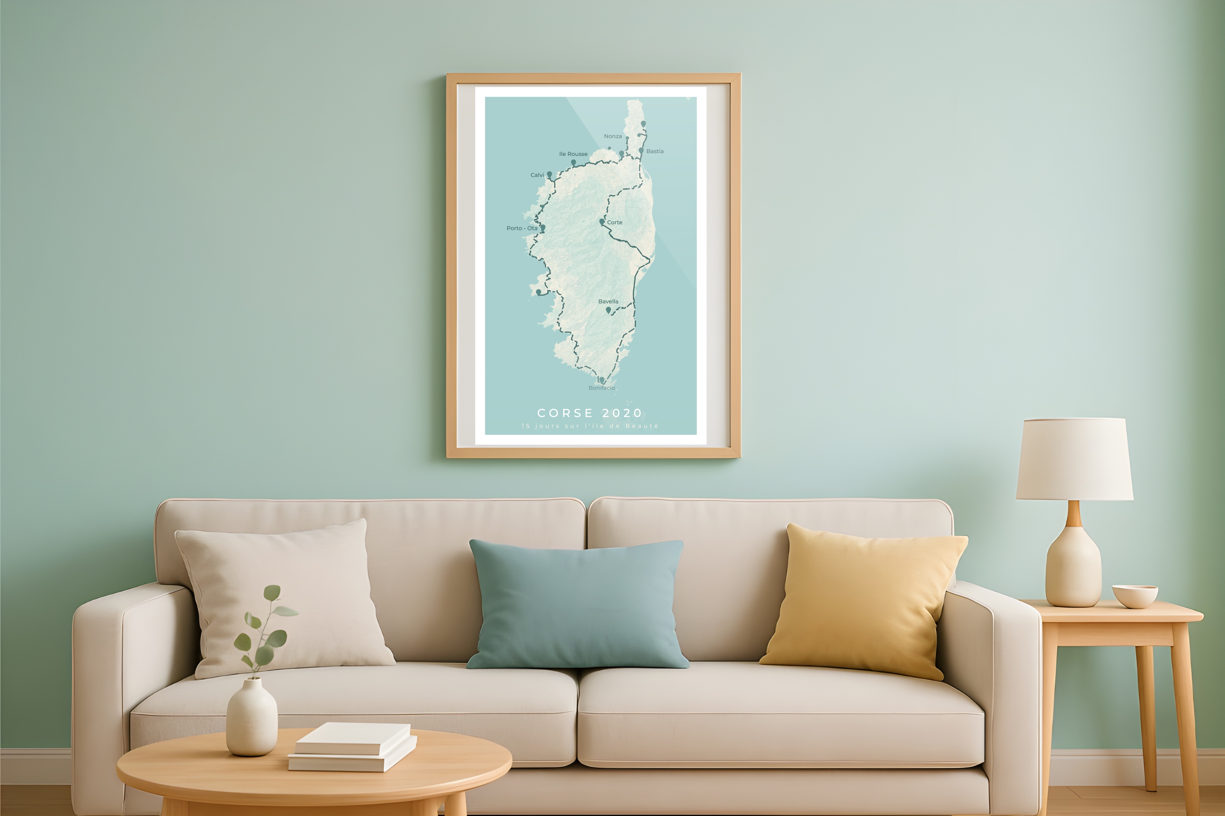 Photo of personalized travel posters created with TraveledMap