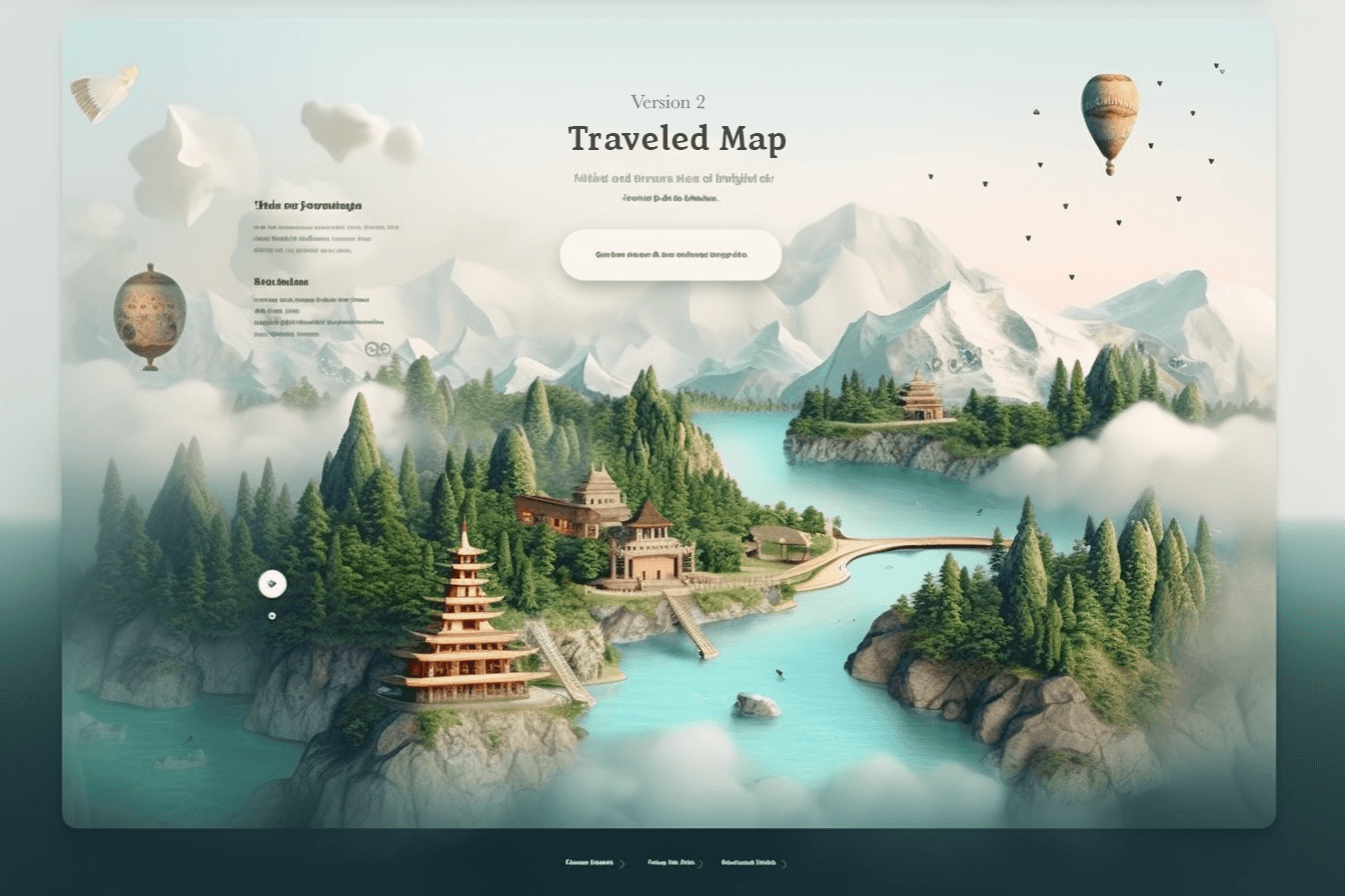 Mockup of a travel website