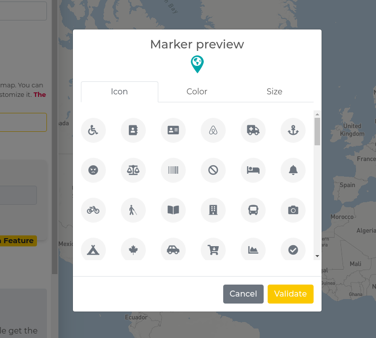 Personalización de marcador