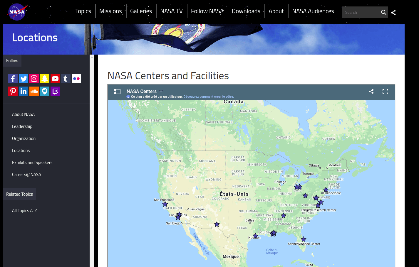 Sitio web de la NASA
