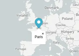 Popup affichant le nom de Paris